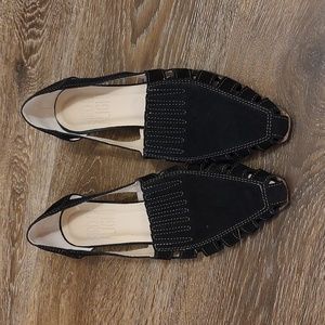 Bird of Flight Black Gamma Leather D'Orsay Flat women size 9